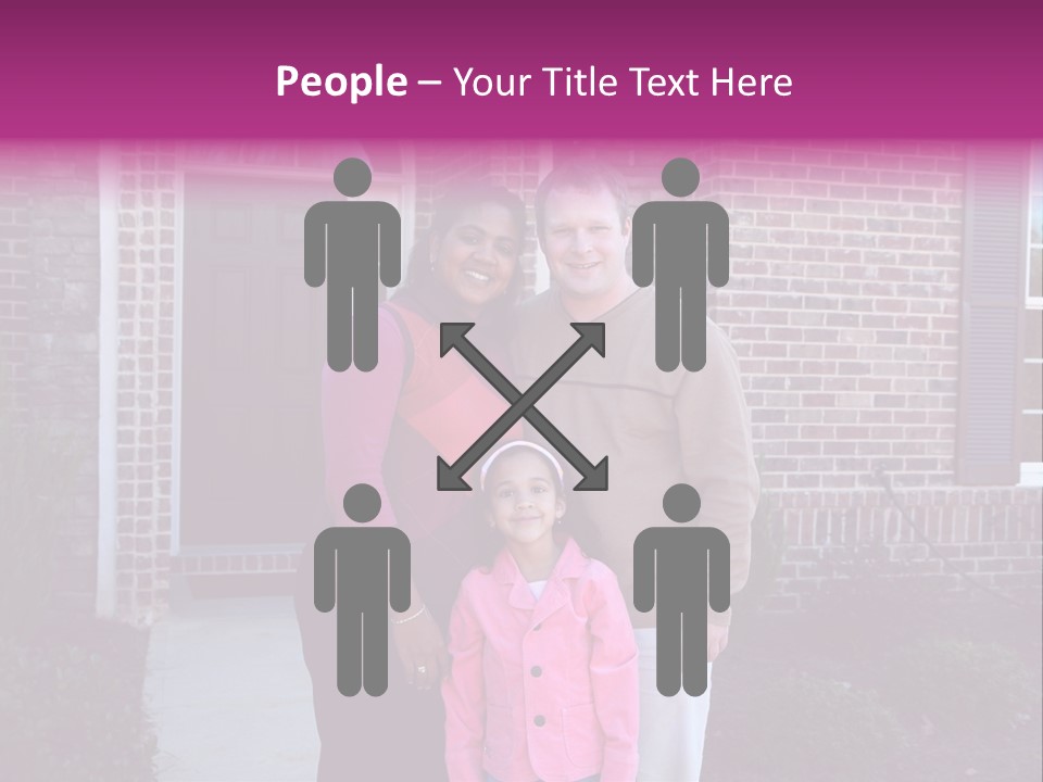 A Family Standing In Front Of Their Home PowerPoint Template