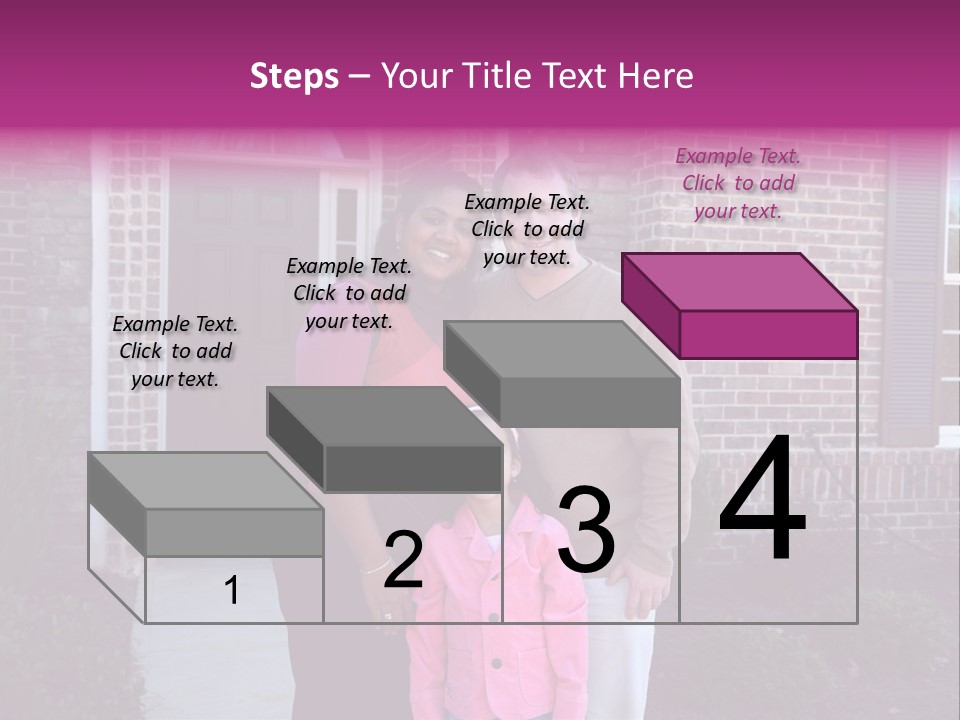 A Family Standing In Front Of Their Home PowerPoint Template