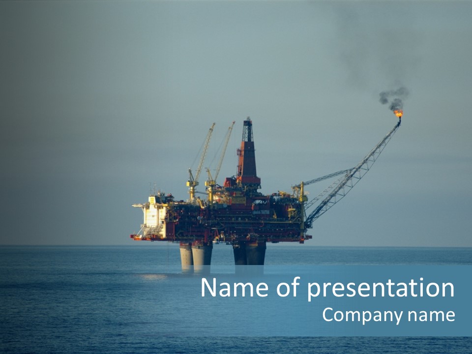 An Oil Rig In The Middle Of The Ocean PowerPoint Template