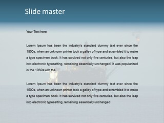 An Oil Rig In The Middle Of The Ocean PowerPoint Template