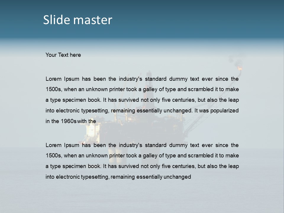 An Oil Rig In The Middle Of The Ocean PowerPoint Template