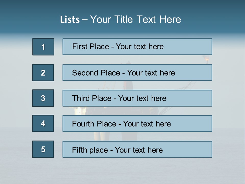 An Oil Rig In The Middle Of The Ocean PowerPoint Template