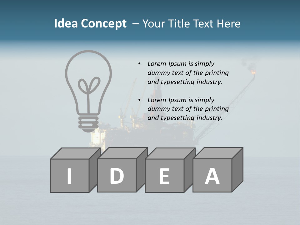 An Oil Rig In The Middle Of The Ocean PowerPoint Template