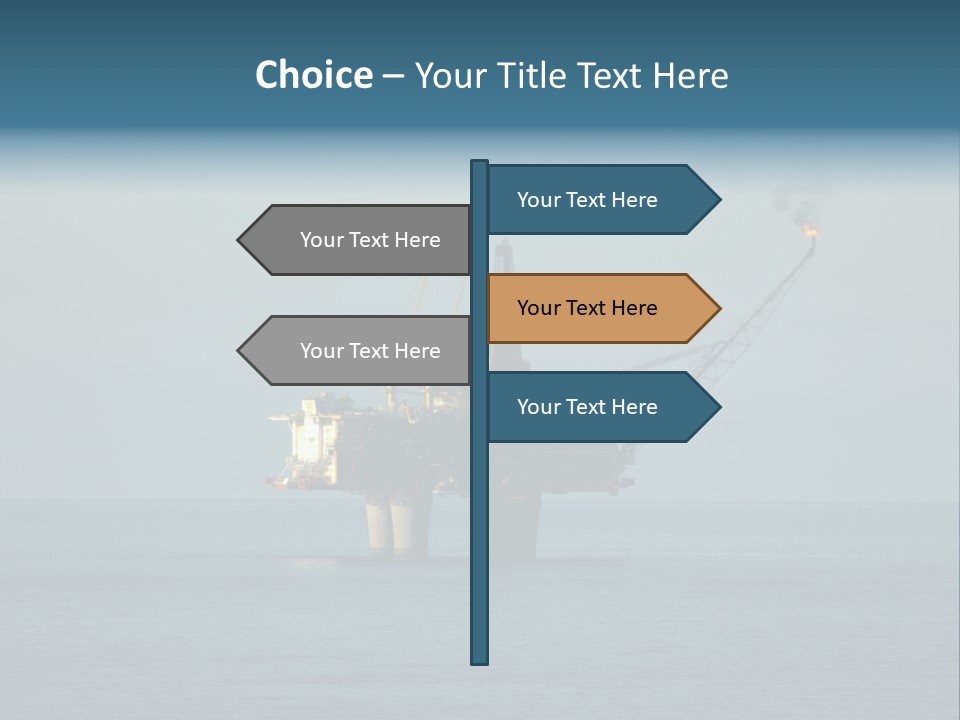 An Oil Rig In The Middle Of The Ocean PowerPoint Template