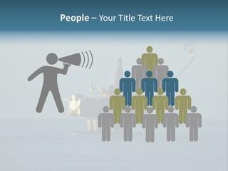 An Oil Rig In The Middle Of The Ocean PowerPoint Template