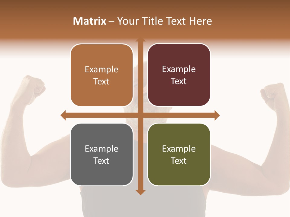 Happy Older Man Flexing During His Fitness Routine; Isolated On White PowerPoint Template