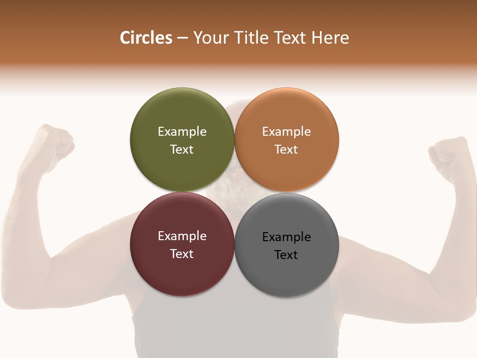 Happy Older Man Flexing During His Fitness Routine; Isolated On White PowerPoint Template