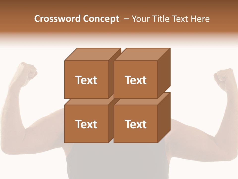 Happy Older Man Flexing During His Fitness Routine; Isolated On White PowerPoint Template