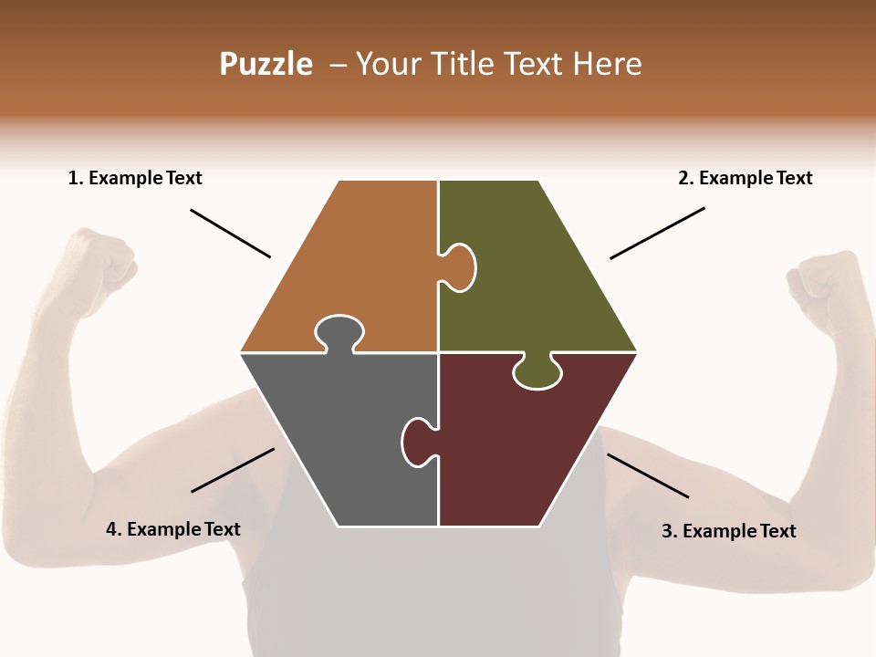 Happy Older Man Flexing During His Fitness Routine; Isolated On White PowerPoint Template