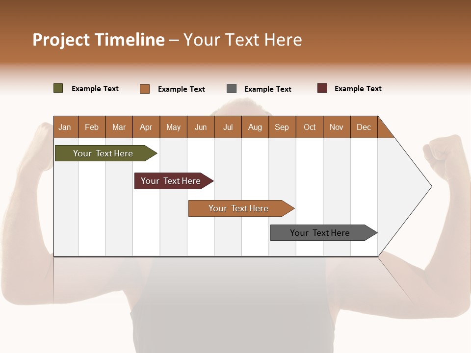 Happy Older Man Flexing During His Fitness Routine; Isolated On White PowerPoint Template