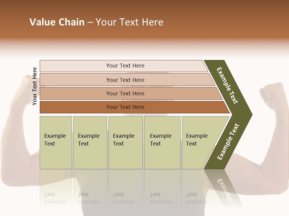 Happy Older Man Flexing During His Fitness Routine; Isolated On White PowerPoint Template