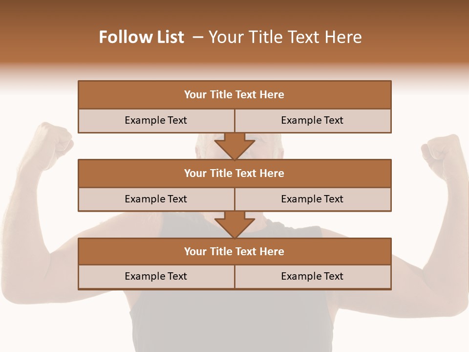 Happy Older Man Flexing During His Fitness Routine; Isolated On White PowerPoint Template