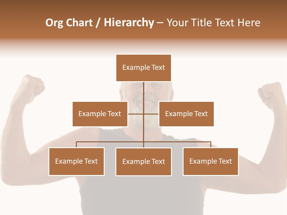 Happy Older Man Flexing During His Fitness Routine; Isolated On White PowerPoint Template