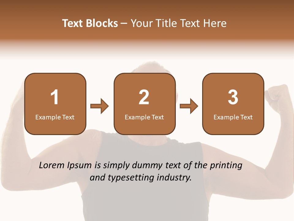 Happy Older Man Flexing During His Fitness Routine; Isolated On White PowerPoint Template