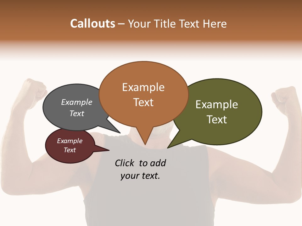 Happy Older Man Flexing During His Fitness Routine; Isolated On White PowerPoint Template