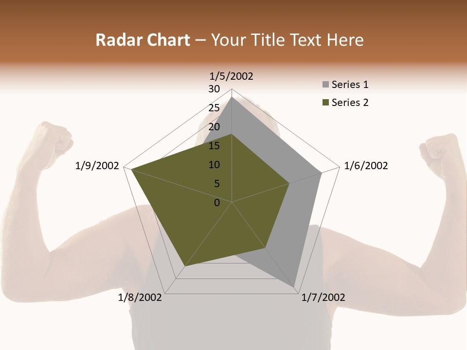 Happy Older Man Flexing During His Fitness Routine; Isolated On White PowerPoint Template