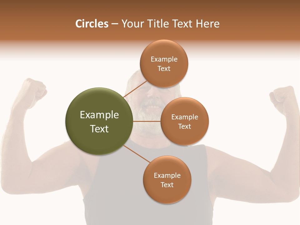 Happy Older Man Flexing During His Fitness Routine; Isolated On White PowerPoint Template