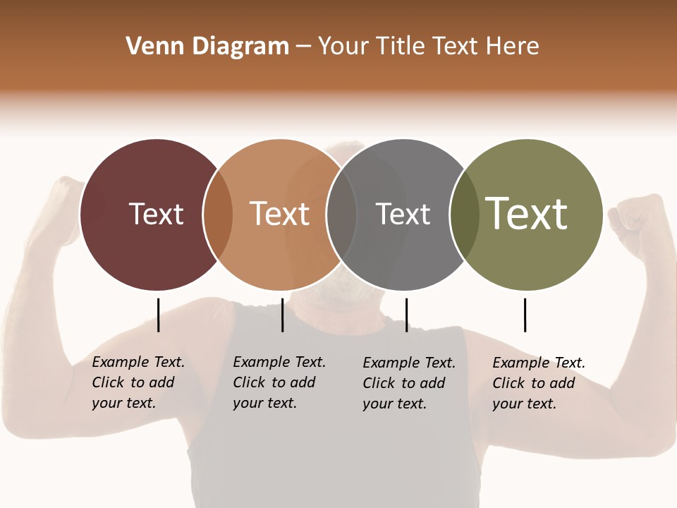 Happy Older Man Flexing During His Fitness Routine; Isolated On White PowerPoint Template