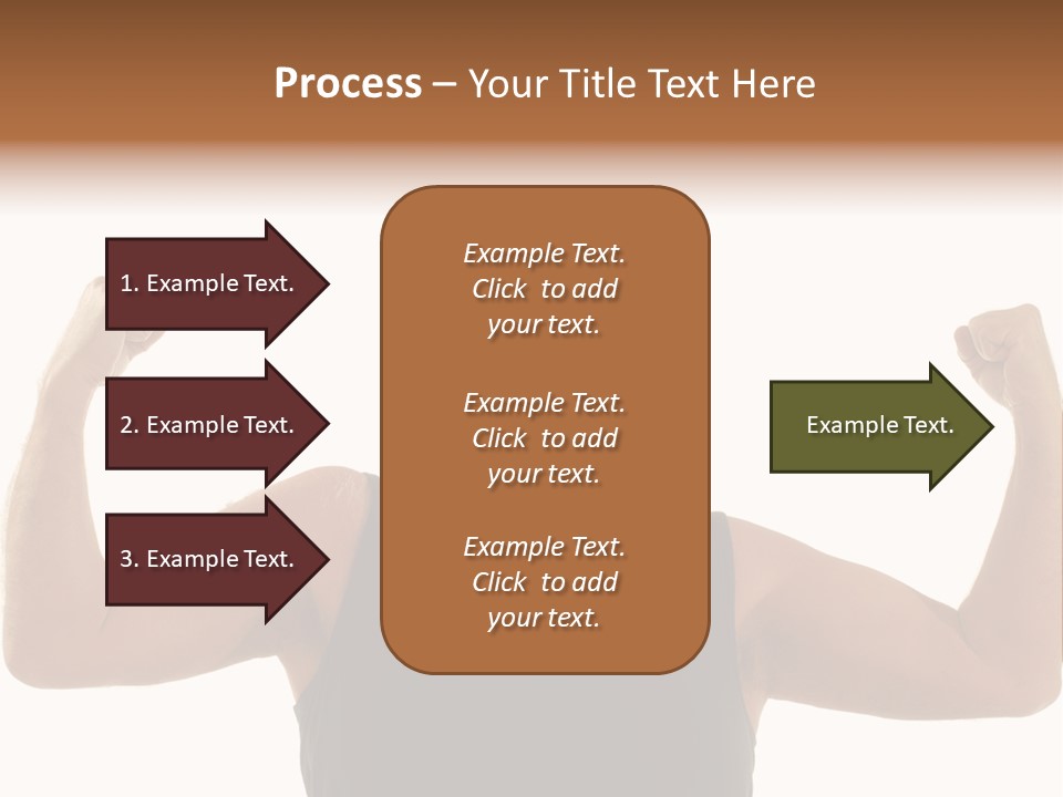 Happy Older Man Flexing During His Fitness Routine; Isolated On White PowerPoint Template