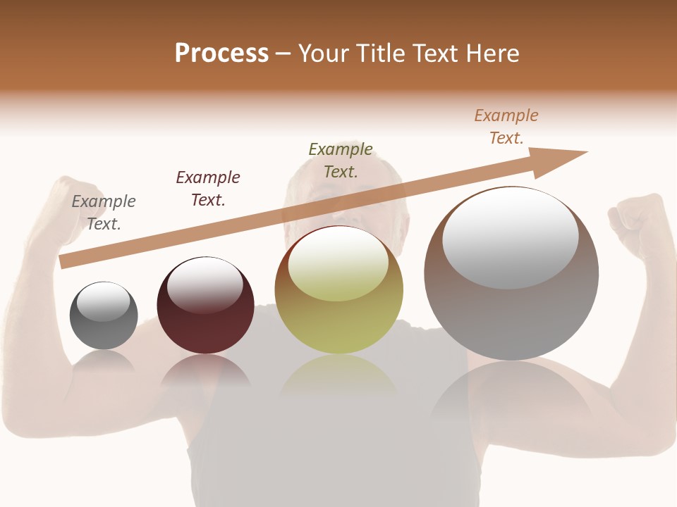 Happy Older Man Flexing During His Fitness Routine; Isolated On White PowerPoint Template