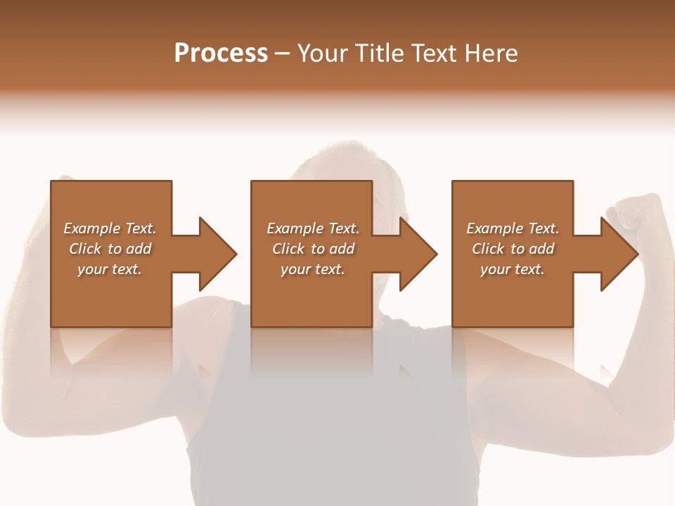 Happy Older Man Flexing During His Fitness Routine; Isolated On White PowerPoint Template