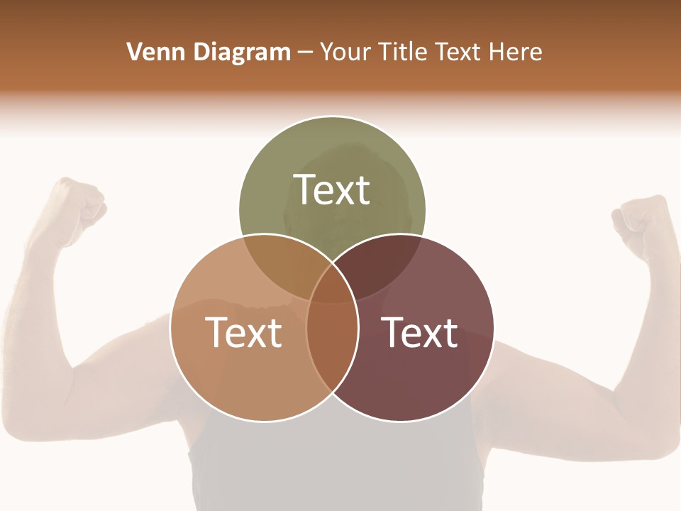 Happy Older Man Flexing During His Fitness Routine; Isolated On White PowerPoint Template