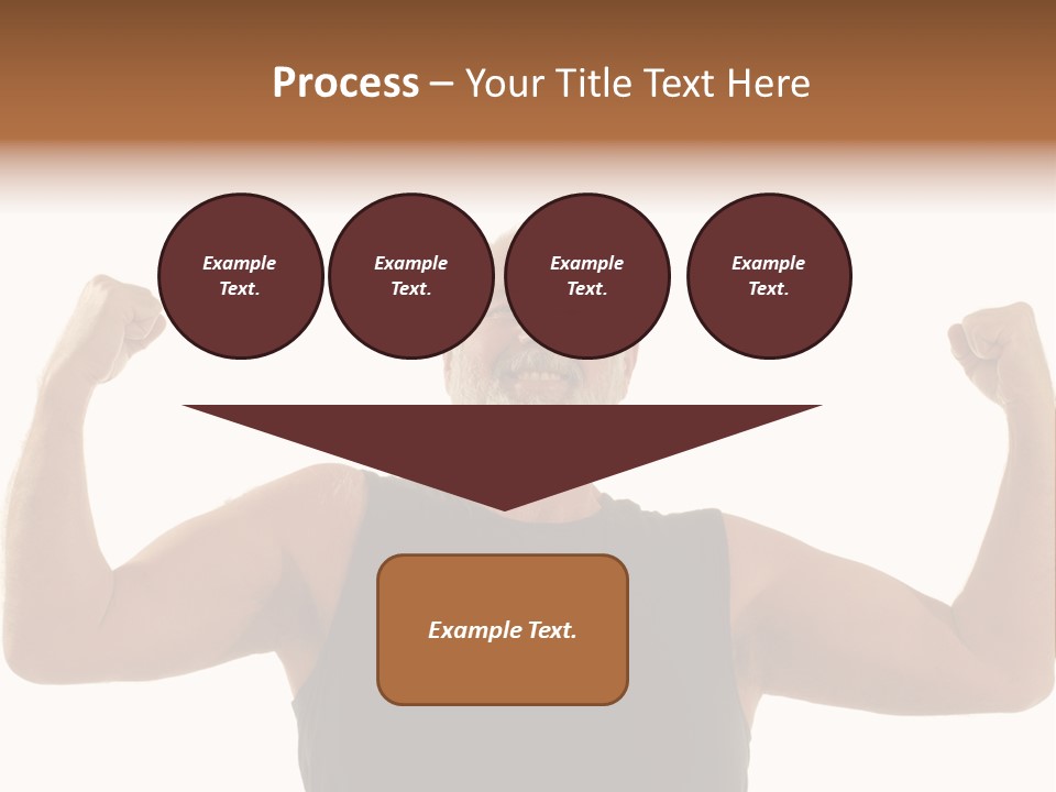 Happy Older Man Flexing During His Fitness Routine; Isolated On White PowerPoint Template