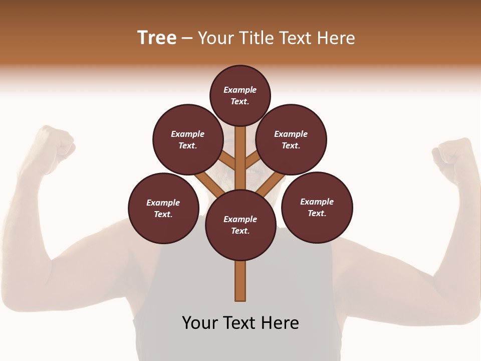 Happy Older Man Flexing During His Fitness Routine; Isolated On White PowerPoint Template