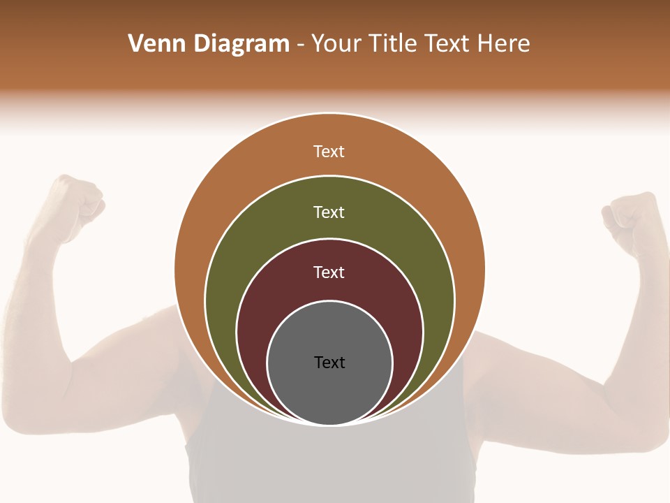 Happy Older Man Flexing During His Fitness Routine; Isolated On White PowerPoint Template