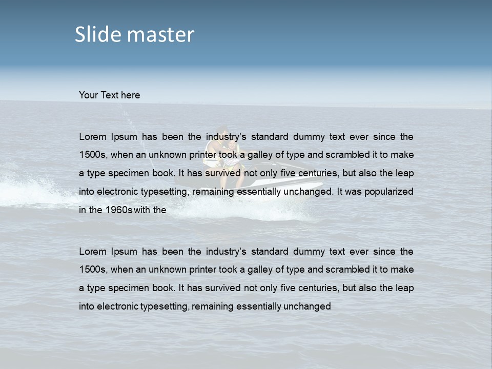 A Man And A Woman Riding A Jet Ski In The Ocean PowerPoint Template