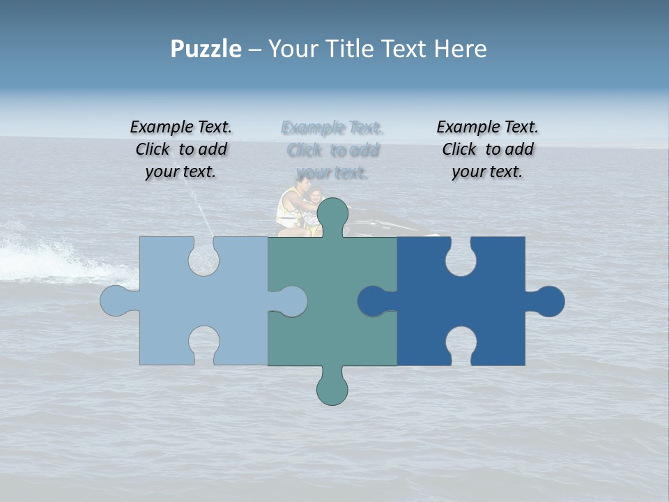 A Man And A Woman Riding A Jet Ski In The Ocean PowerPoint Template