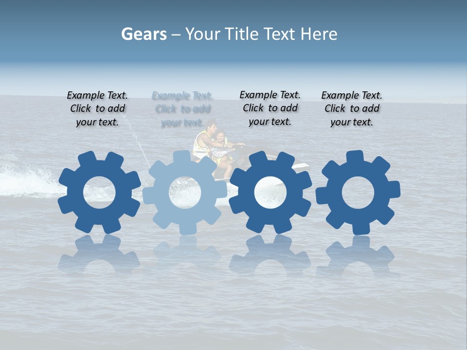 A Man And A Woman Riding A Jet Ski In The Ocean PowerPoint Template