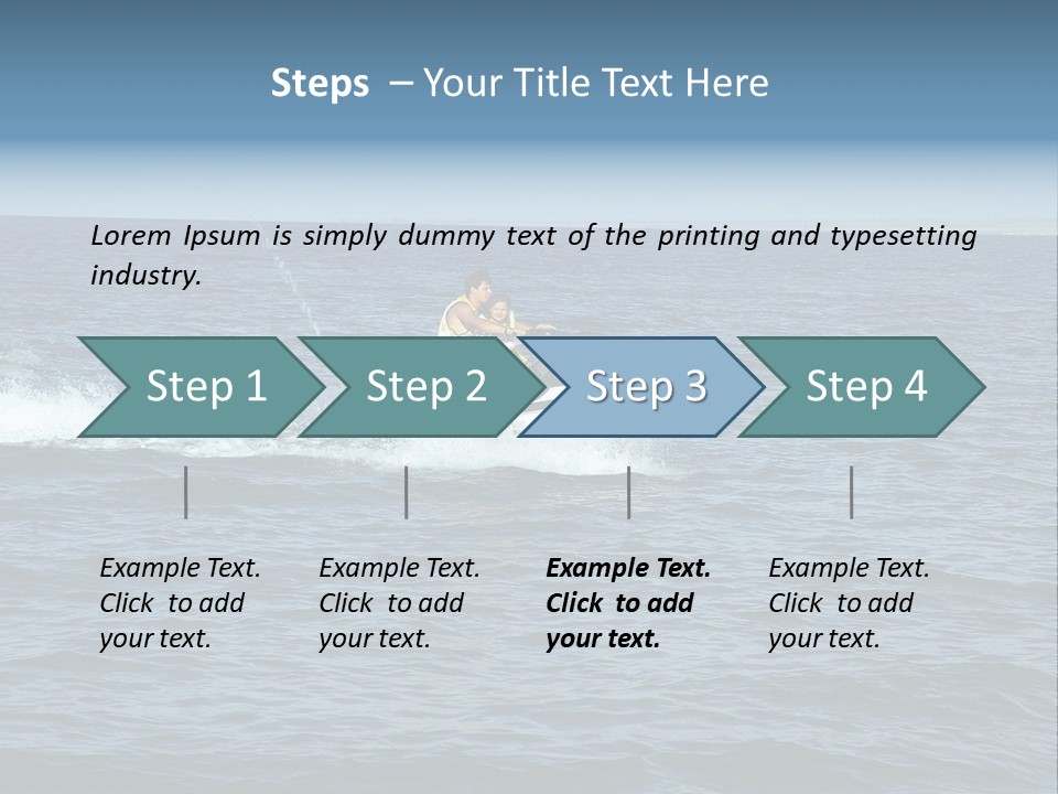 A Man And A Woman Riding A Jet Ski In The Ocean PowerPoint Template
