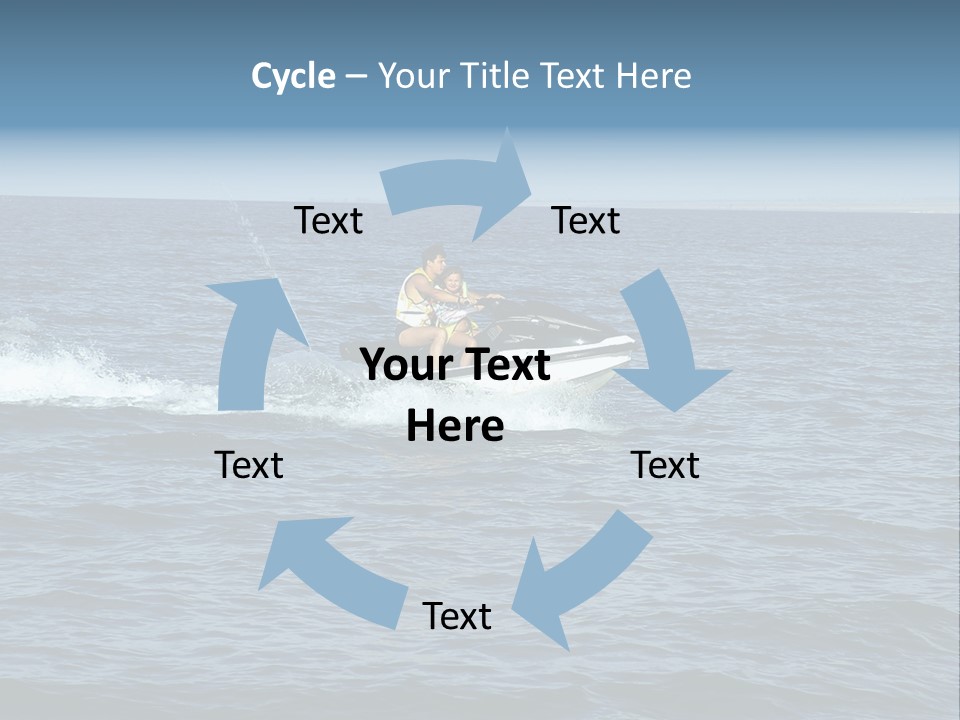 A Man And A Woman Riding A Jet Ski In The Ocean PowerPoint Template