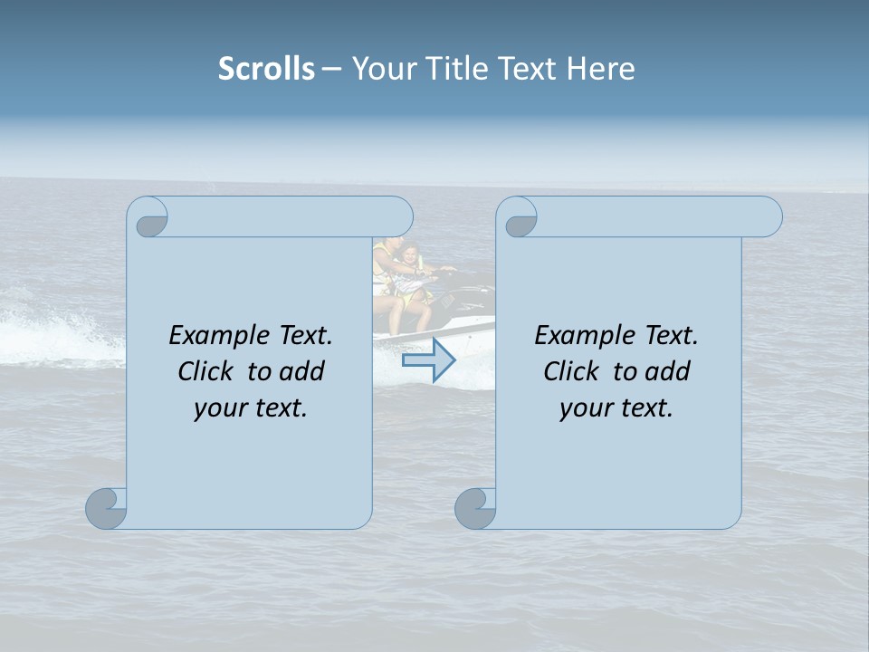 A Man And A Woman Riding A Jet Ski In The Ocean PowerPoint Template