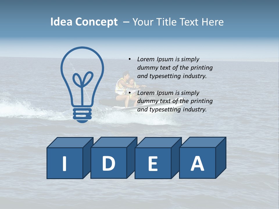 A Man And A Woman Riding A Jet Ski In The Ocean PowerPoint Template