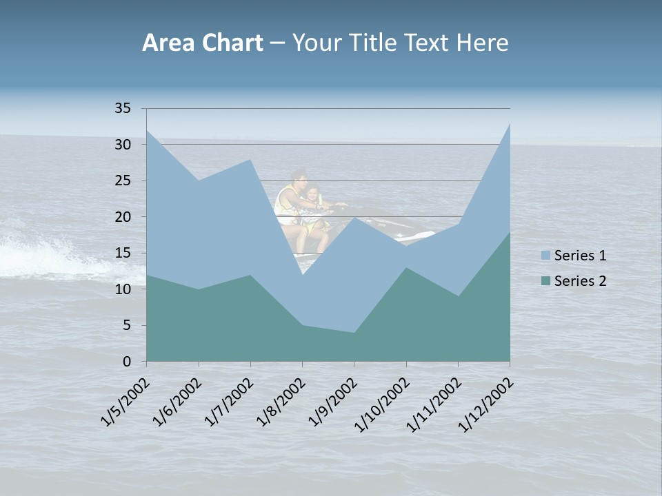 A Man And A Woman Riding A Jet Ski In The Ocean PowerPoint Template
