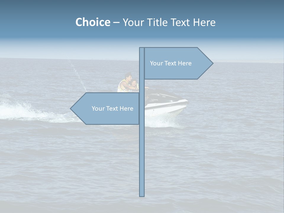 A Man And A Woman Riding A Jet Ski In The Ocean PowerPoint Template