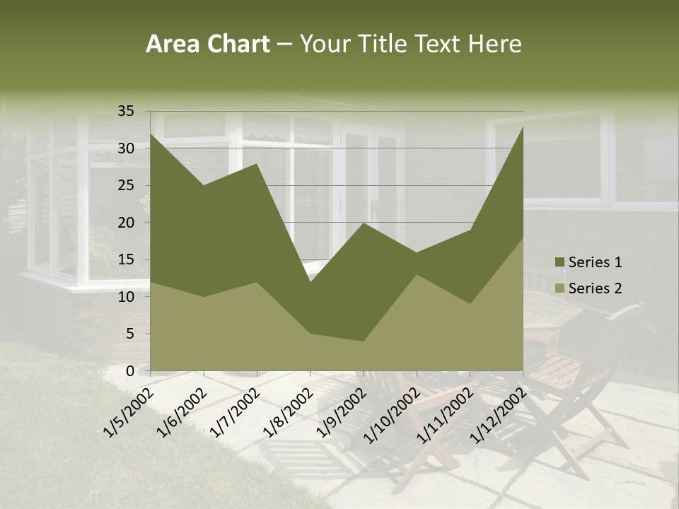 A Patio With A Table And Chairs In Front Of A House PowerPoint Template