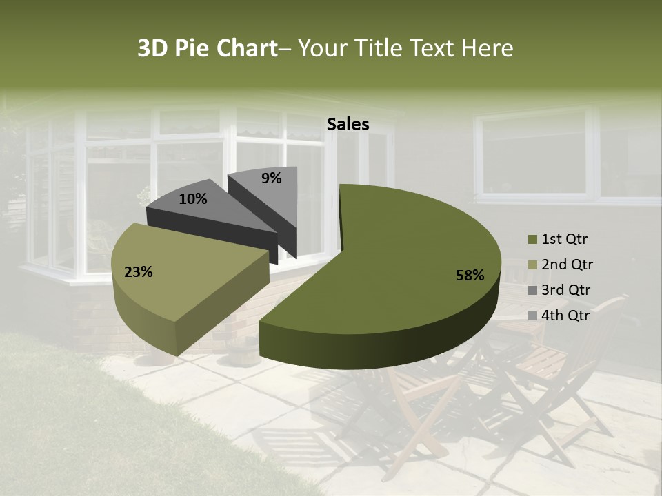 A Patio With A Table And Chairs In Front Of A House PowerPoint Template