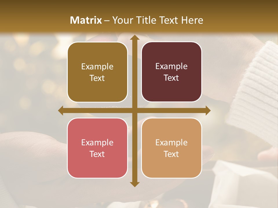Female Giving Christmas Ball To Male Close Up PowerPoint Template