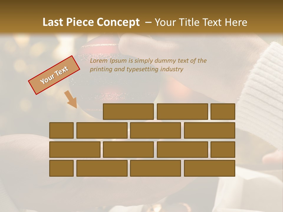 Female Giving Christmas Ball To Male Close Up PowerPoint Template