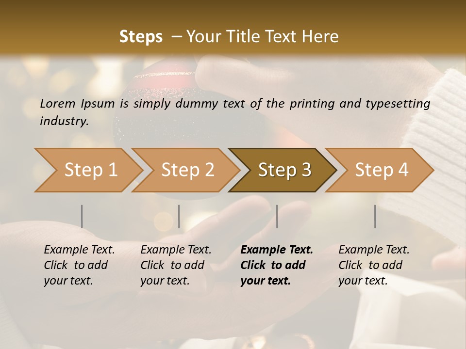 Female Giving Christmas Ball To Male Close Up PowerPoint Template