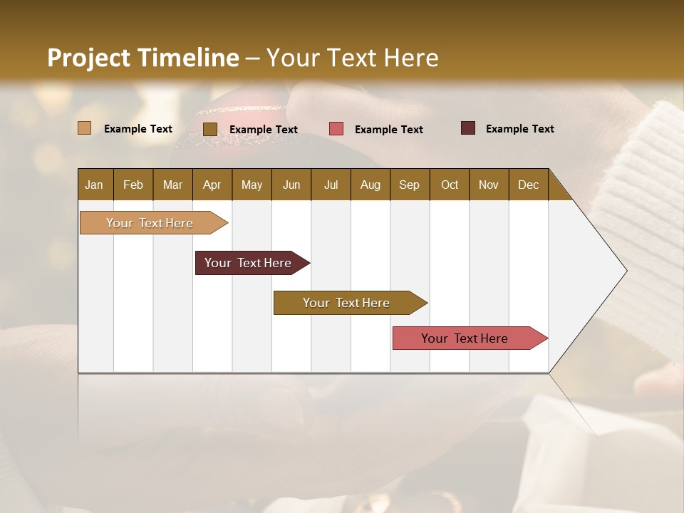 Female Giving Christmas Ball To Male Close Up PowerPoint Template