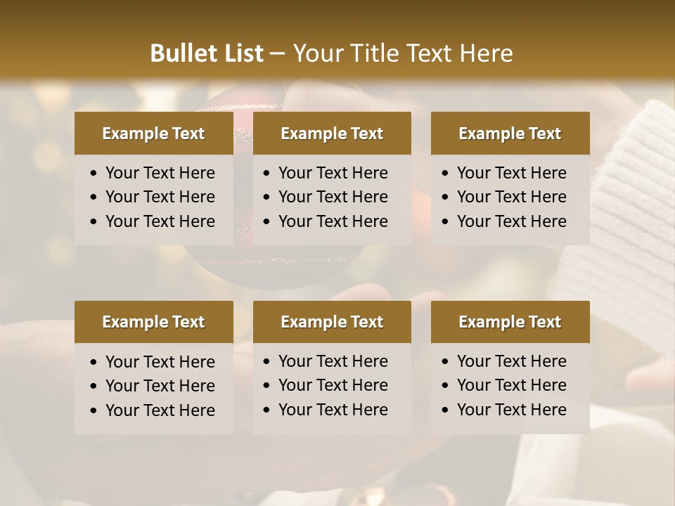 Female Giving Christmas Ball To Male Close Up PowerPoint Template