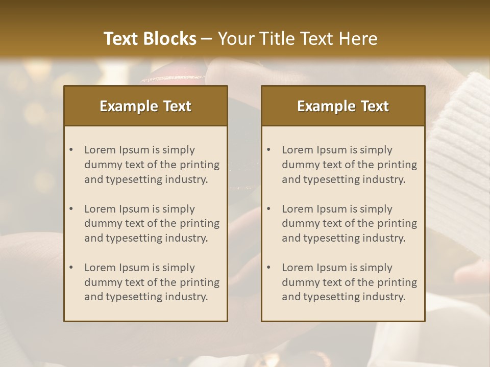 Female Giving Christmas Ball To Male Close Up PowerPoint Template