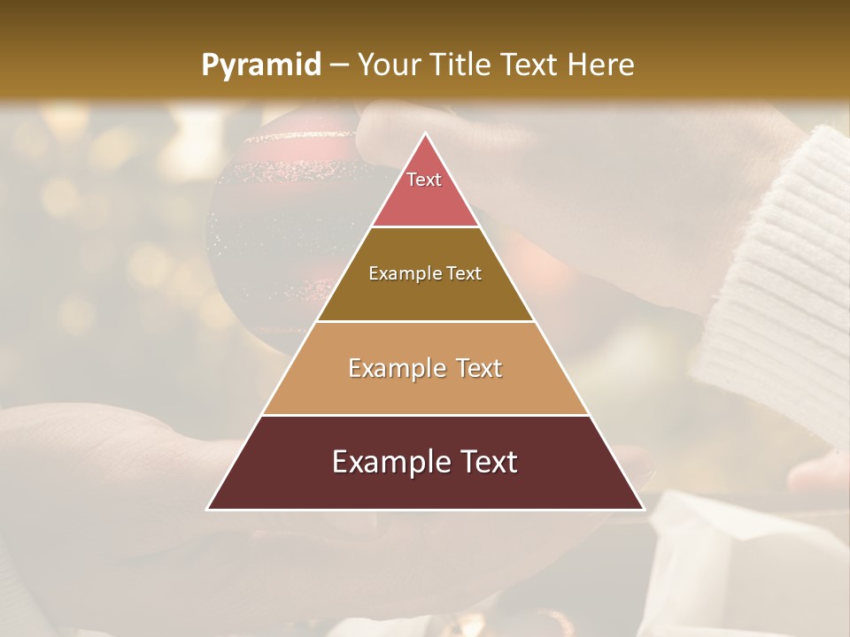 Female Giving Christmas Ball To Male Close Up PowerPoint Template