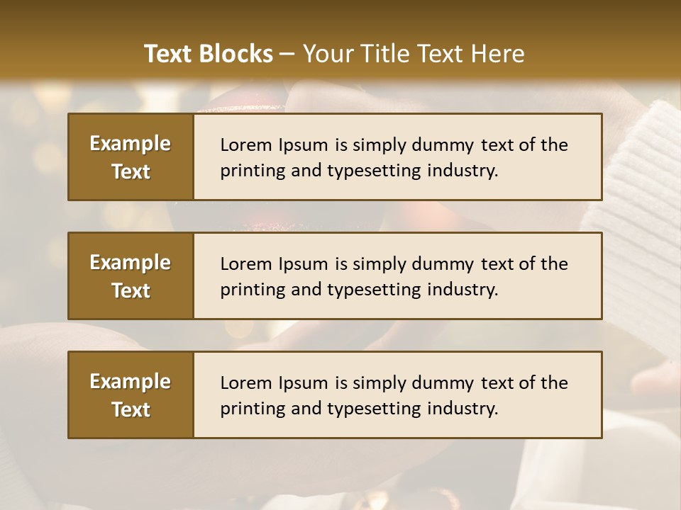 Female Giving Christmas Ball To Male Close Up PowerPoint Template