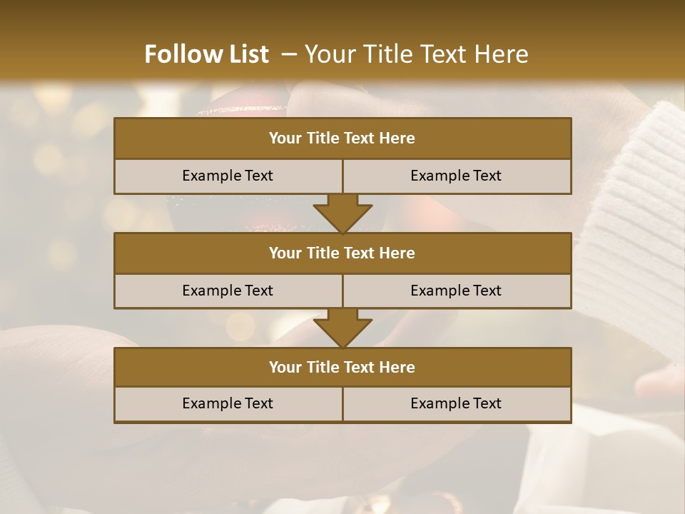 Female Giving Christmas Ball To Male Close Up PowerPoint Template