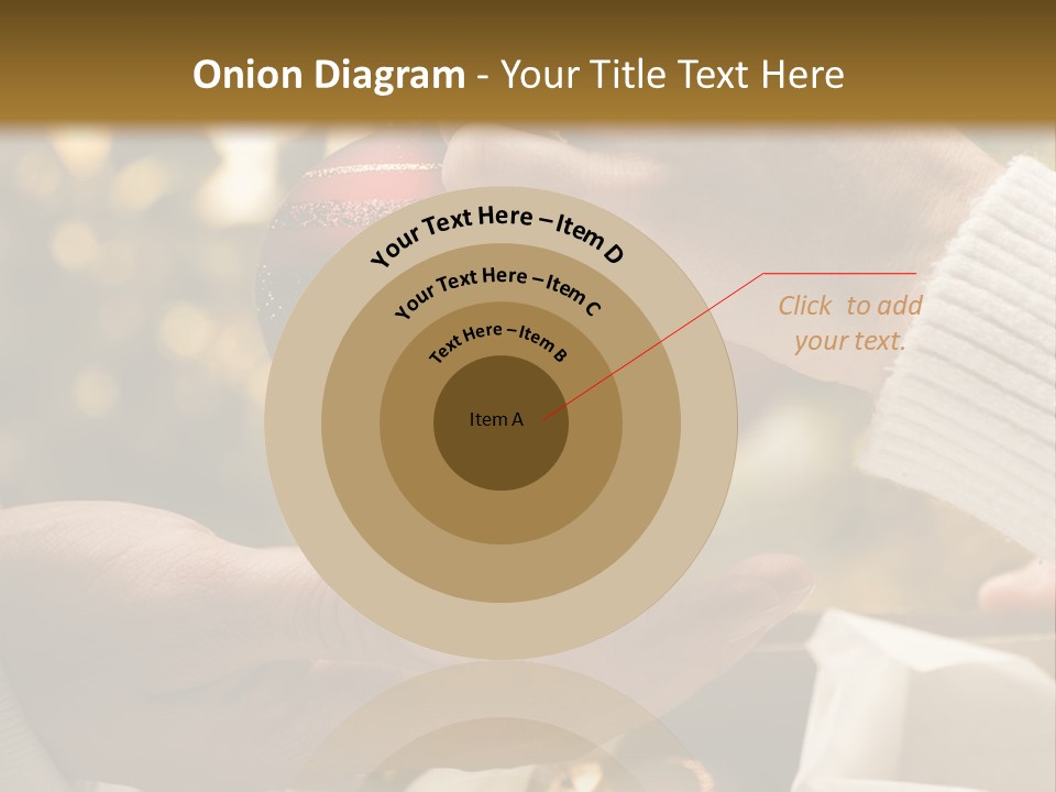 Female Giving Christmas Ball To Male Close Up PowerPoint Template